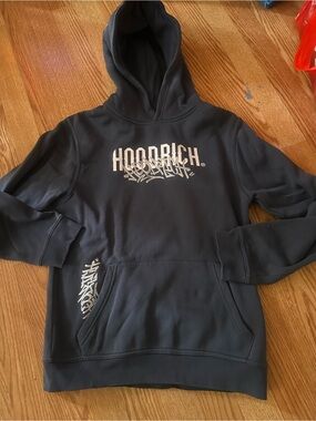 2 Piece Kids size 12-13 gray sweat suit Hood Rich